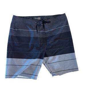 O' Neill Hyperfreak Mens Beach Swimming Shorts Stripes Lightweight Gray Size 36